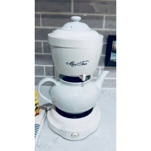 Mr. Coffee Mrs. Tea Automatic Hot Tea Maker White Ceramic Teapot Vintage READ